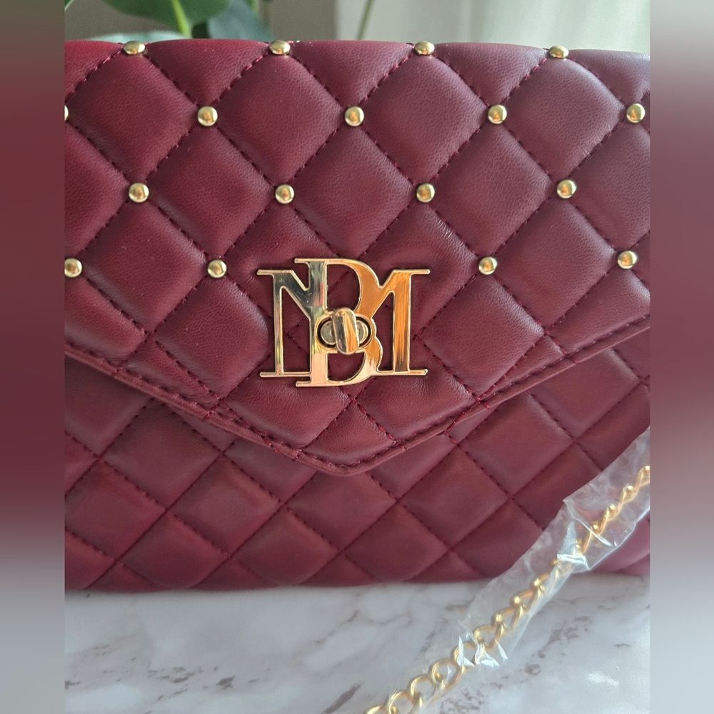NWT Badgley Mischka Luxe Collection Mulberry Quilt Vegan Convertible Crossbody - Picture 11 of 11